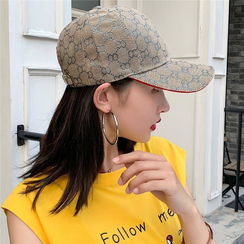 Gold grid baseball cap