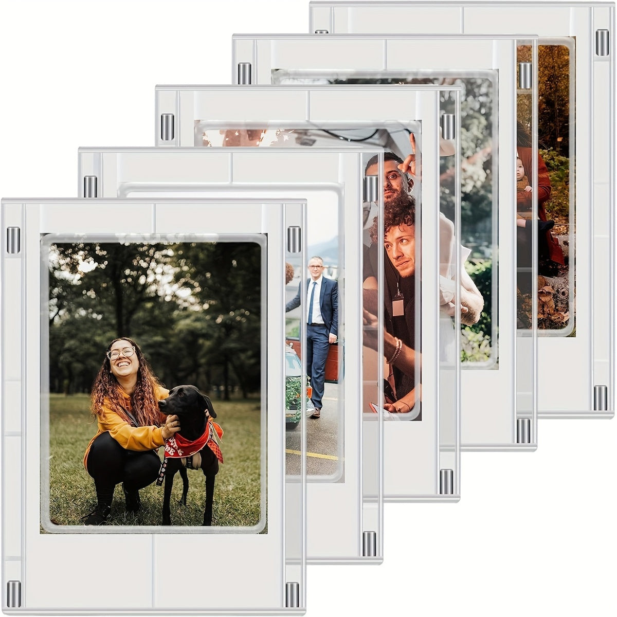 Creative Magnetic Small Photo Frame, DIY Magnetic Sheet Versatile Combination Display Frame Magnetic Picture Frame Mini Picture Frames Set For Refrigerator Wallet Size Picture Frames