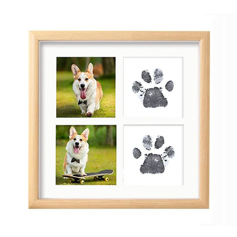 Pet Hand And Foot Print Commemorative Photo Frame