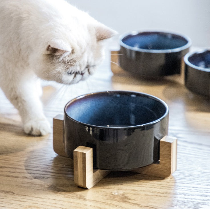 Ceramic cat bowl cat food bowl