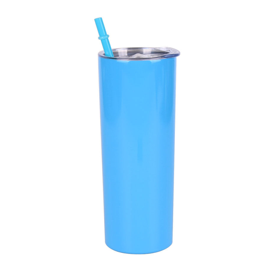 Straw Tumbler Straight Car Water Cup Double-layer Stainless Steel Insulation Cup Slimming