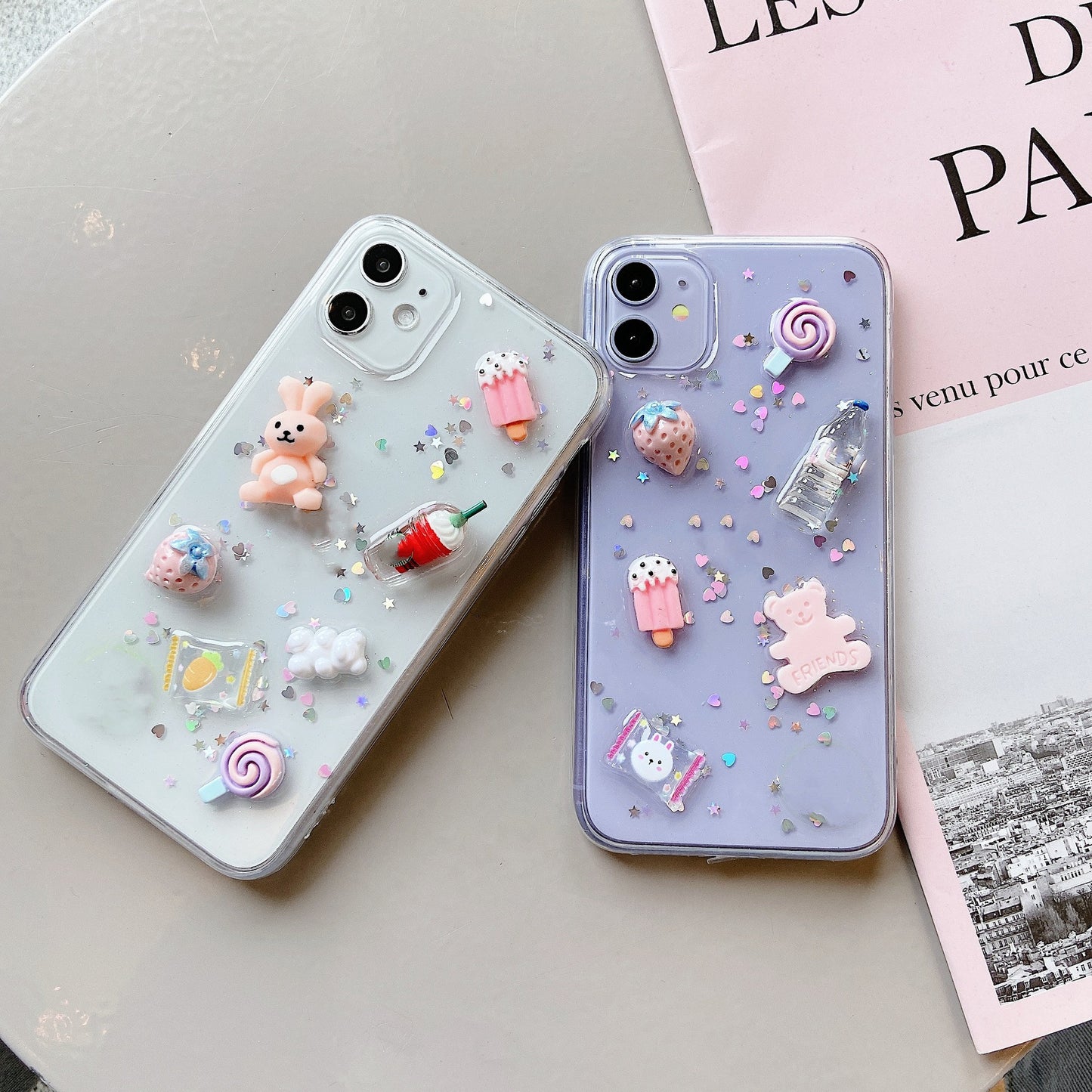 Ice Cream Bunny Jewelry Epoxy Phone Case