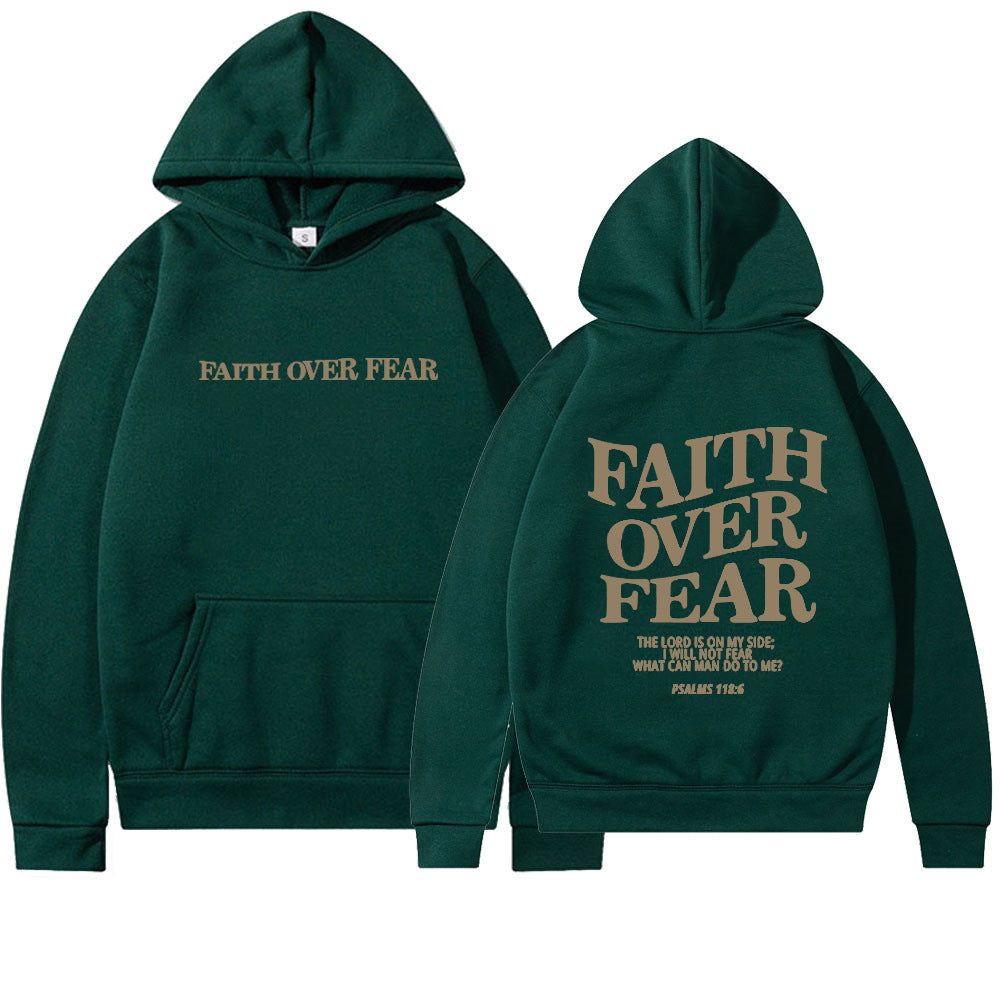 New Hoodie Faith Fear Men's And Women's Printed Sweatshirt