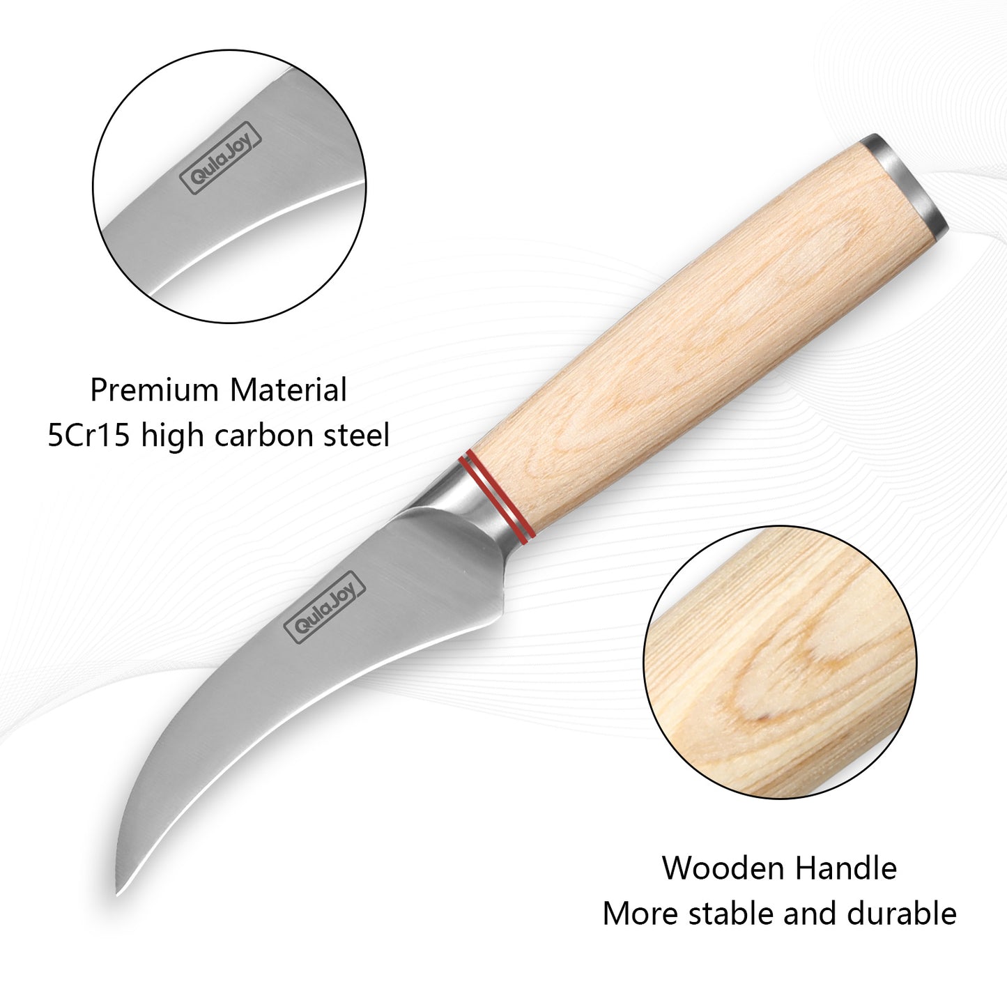 Vegetable Cleaver - Japanese Cleaver 6.5 Inch Chopping Knife High Carbon Stainless Steel Knives With Wooden Handle 6.5 Inch Cleaver Knife