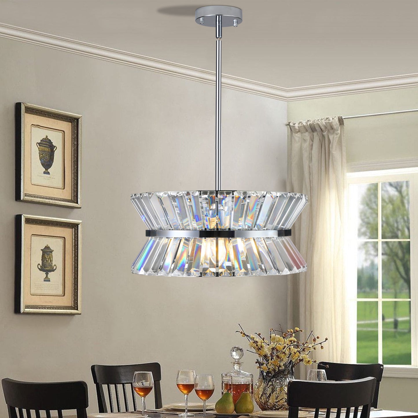 Modern Crystal Chandelier for Living-Room Round Cristal Lamp Luxury