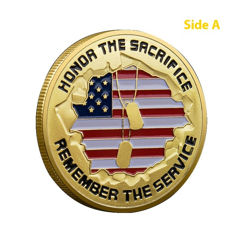 Military Coin Sacrifice Warrior Warrior Commemorative Coin American Flag Commemorative Meda