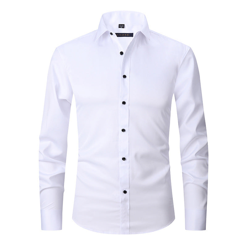 Spring And Autumn Formal Casual High-end Black Shirt Men's Long Sleeve