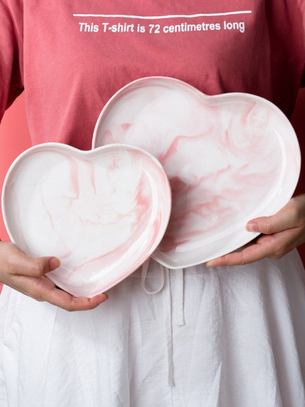 Nordic One-person Ceramic Tableware Love-shaped Tableware