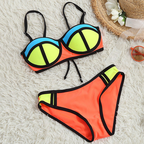 Split swimsuit bikini girls swimwear