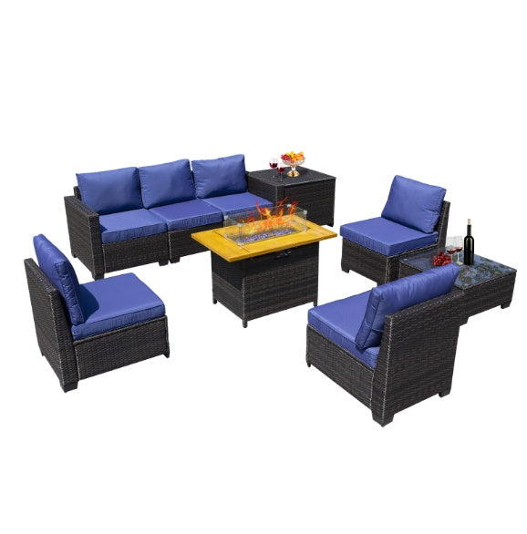 Rattan Sofa Set (9 Piece Set)