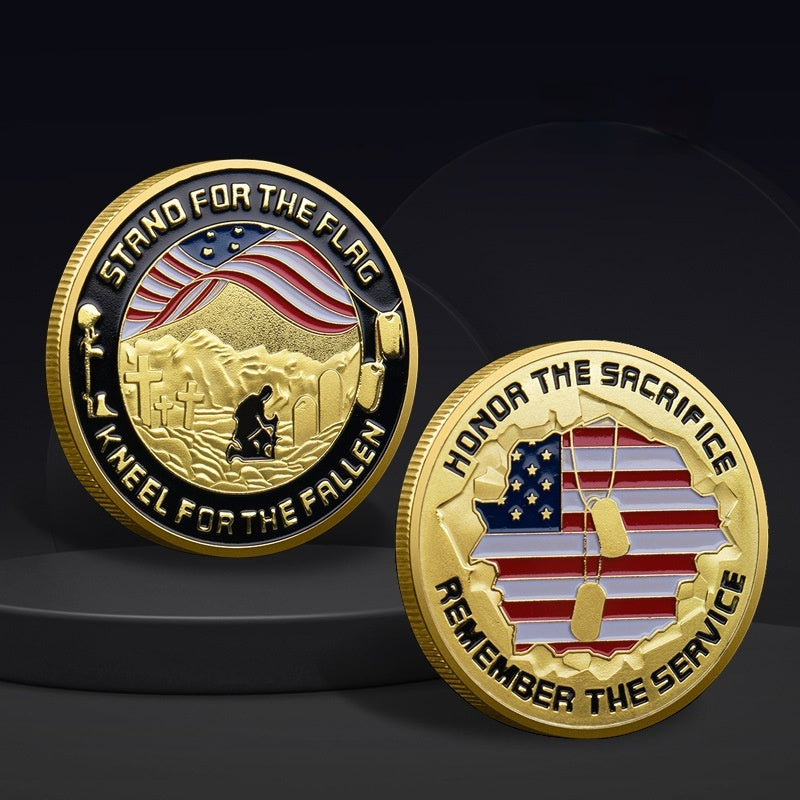 Military Coin Sacrifice Warrior Warrior Commemorative Coin American Flag Commemorative Meda