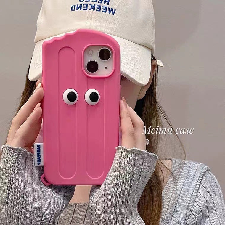 Cute Ice Cream Eyes Silicone Phone Case