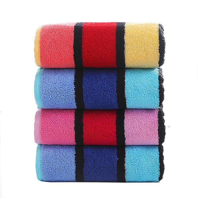 Thickened Color Striped Face Towel Absorbent Soft Cotton Couple Models