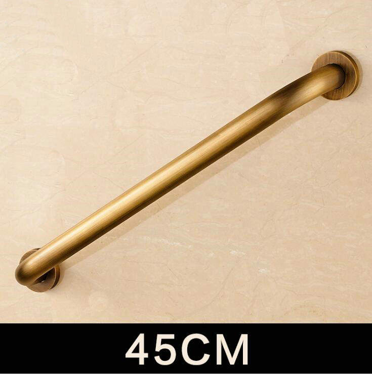 Bathtub Handle With Copper Grab Bars In Bathroom and Soap Dish