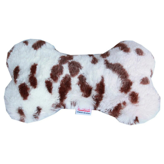 6" Plush Bone Dog Toy Snow Leopard