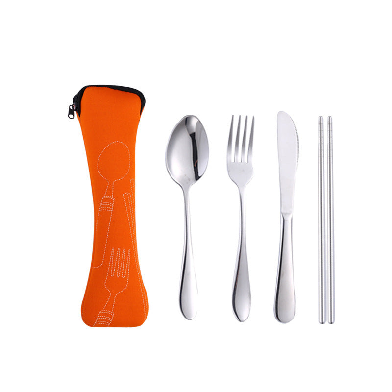 Stainless steel steak tableware student portable tableware