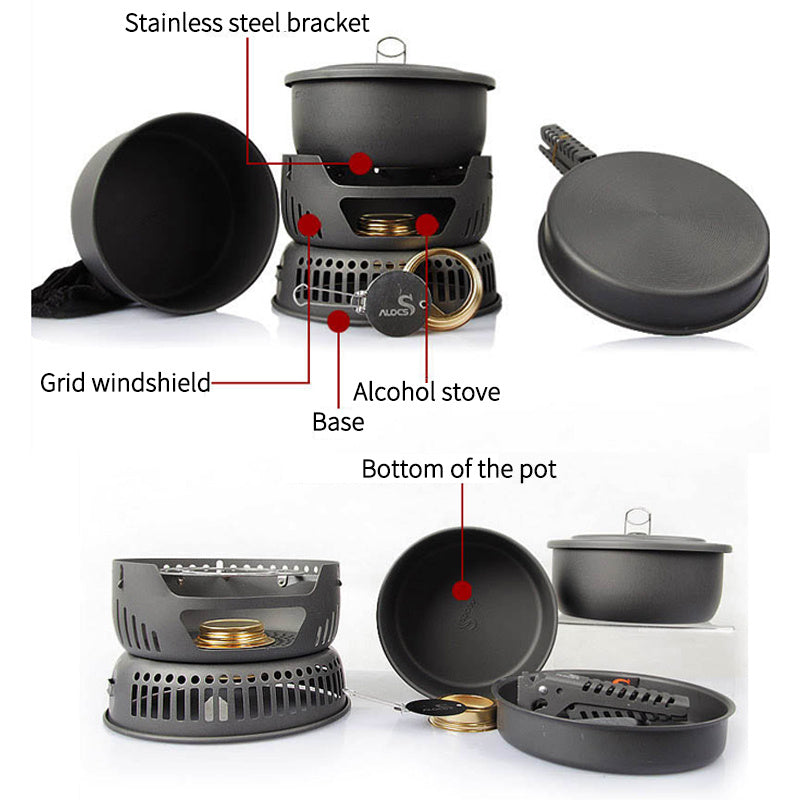 Alocs Camping Cookware set