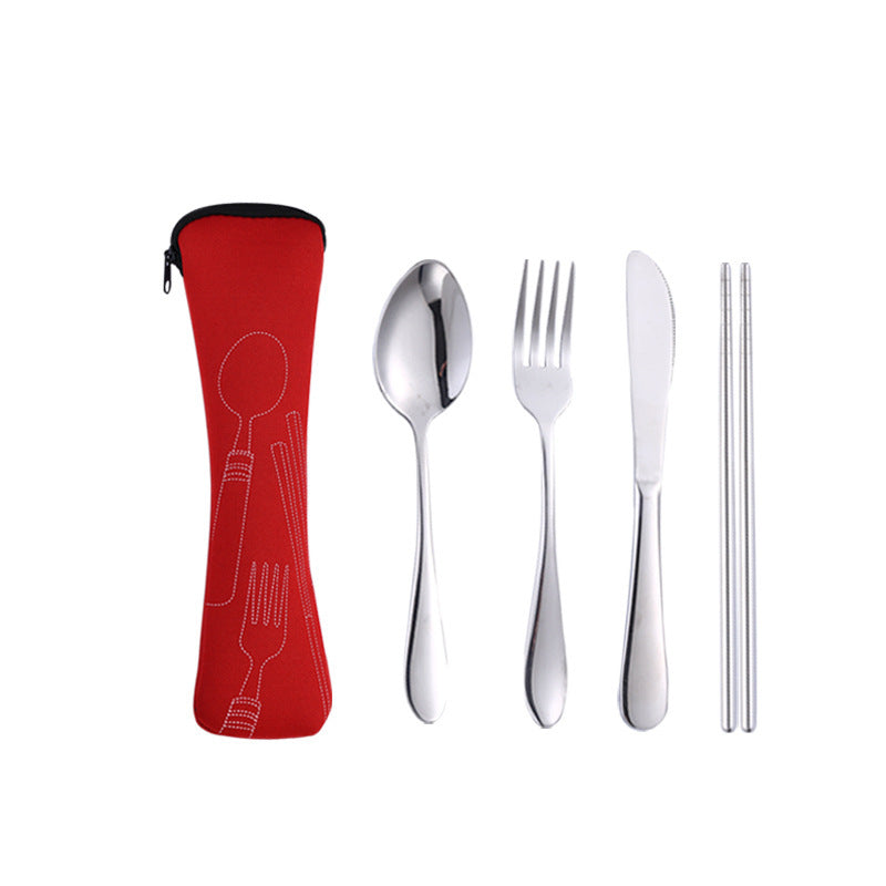 Stainless steel steak tableware student portable tableware