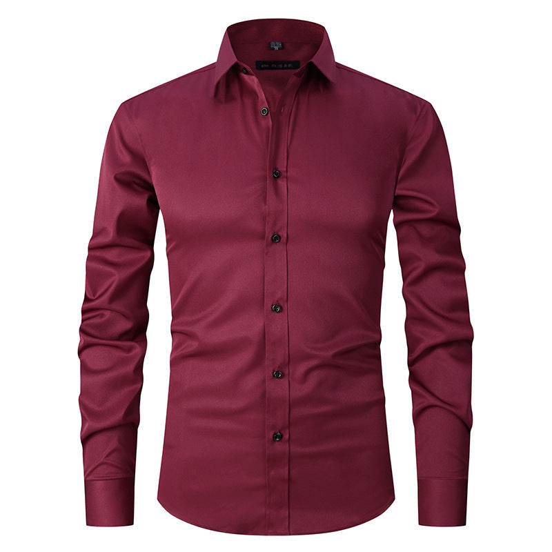 Spring And Autumn Formal Casual High-end Black Shirt Men's Long Sleeve