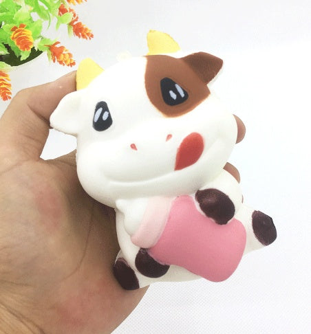 Toys Cow Milk Bottle Pu Cute Cartoon Animal Cow Toy Gift