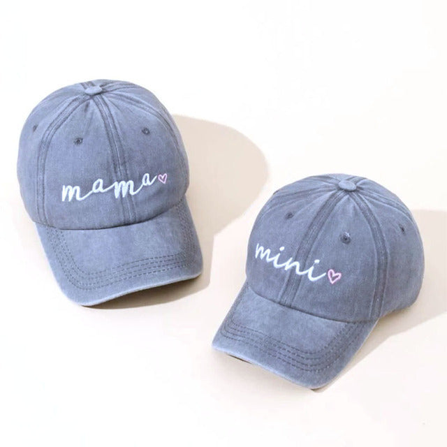 Fashion Wash Cotton Baseball Cap. Mama and Daughter Hat.