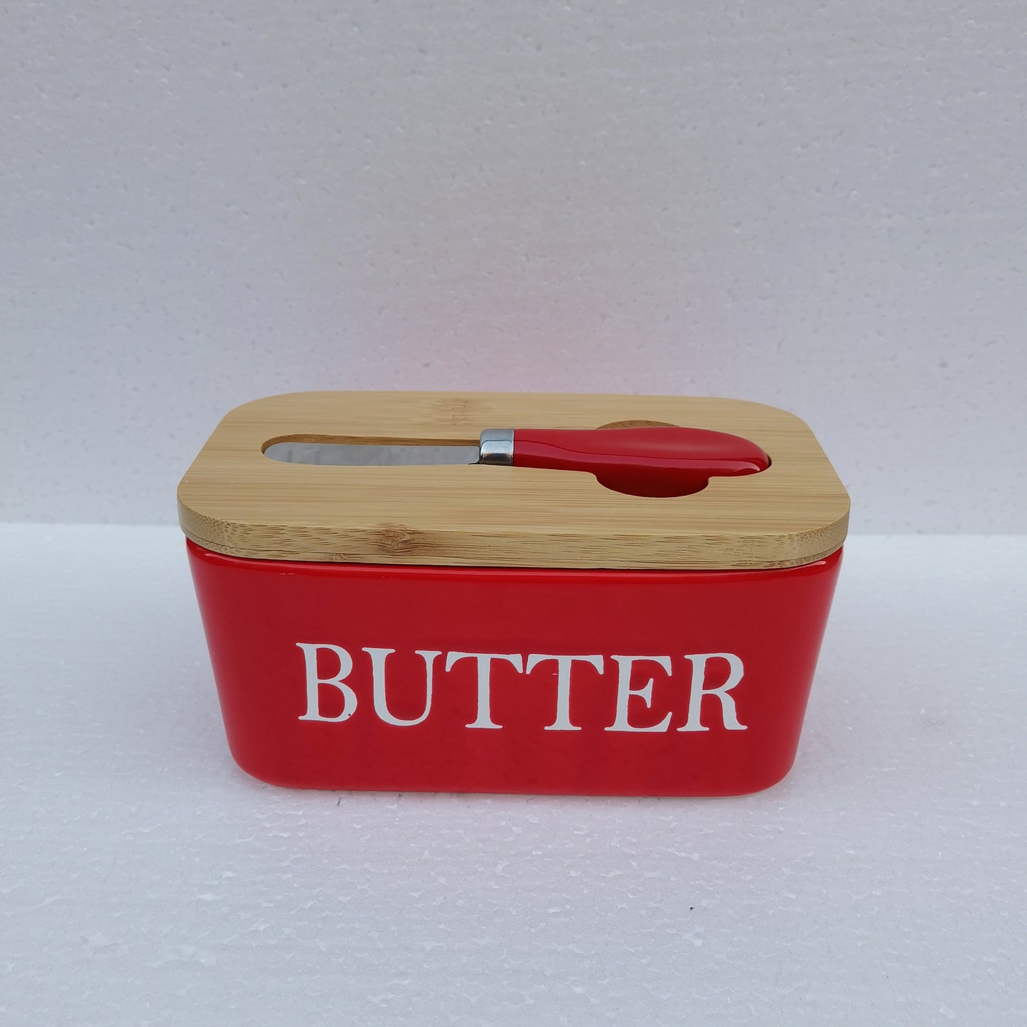 Butter Box Sealed Can Butter Bamboo Cover Cheese With Knife