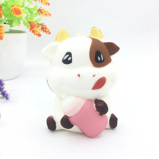 Toys Cow Milk Bottle Pu Cute Cartoon Animal Cow Toy Gift