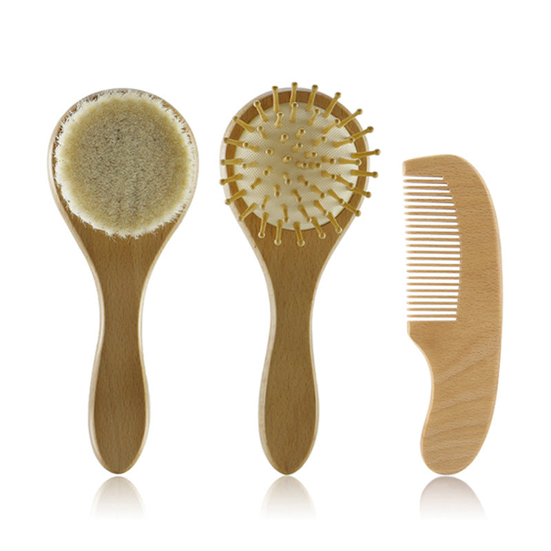 Baby Shower Round Wool Massage Brush Set