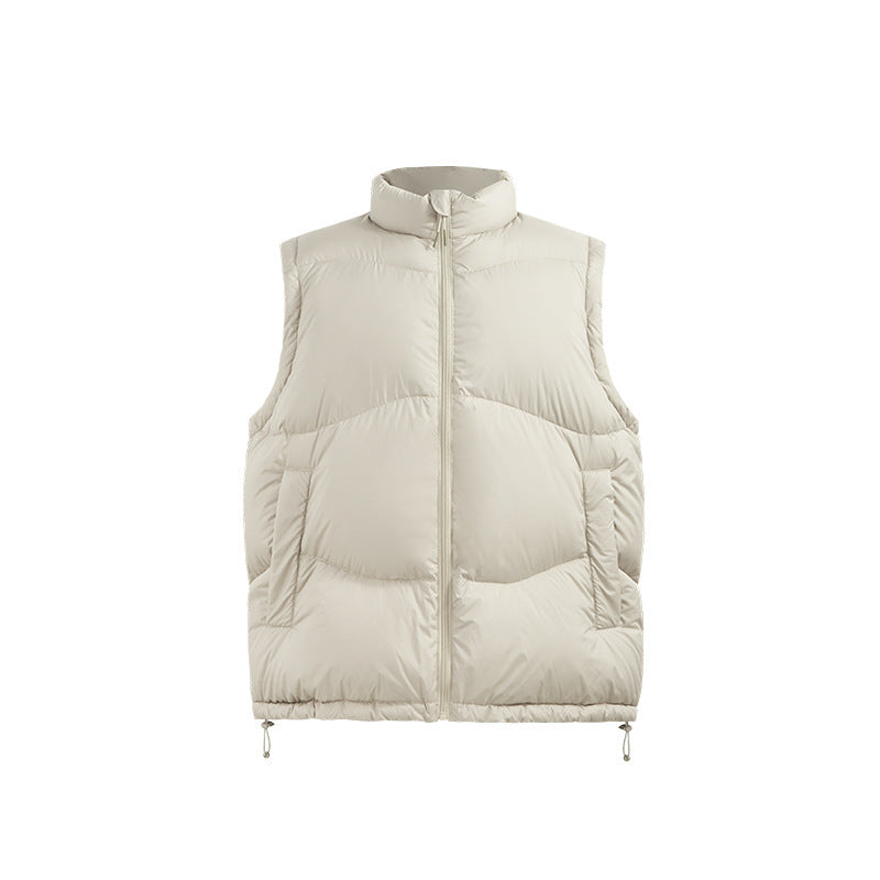 Thin And Portable Puff Down Vest White Duck Down Warm Vest Coat