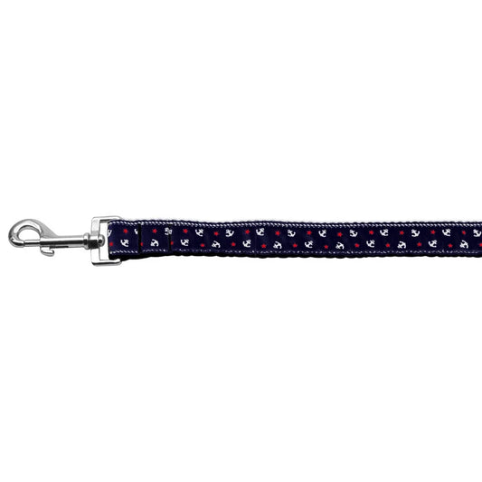 Anchors Nylon Ribbon Leash Blue 1 inch wide 6ft Long