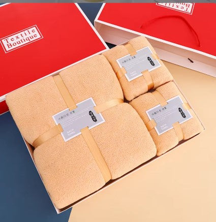 Top Quality Luxury Natural Colorful hotel Microfiber coral fleece Bath Towel 3 pc set