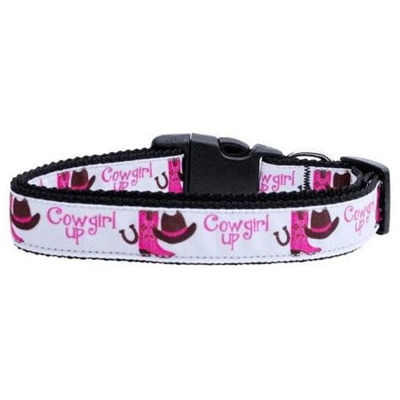 Cowgirl Up Nylon Ribbon Dog Collars Medium