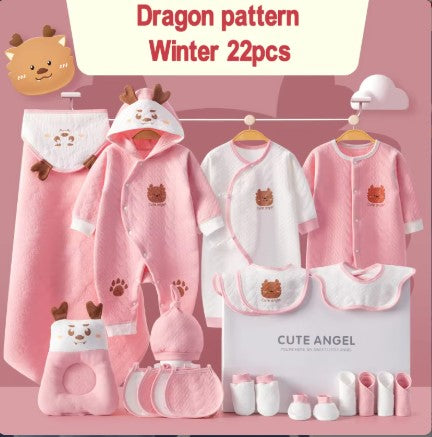 Dragon Winter Newborn Babies Gift Box Pure Cotton Clothing Sets Casual 22pcs 24pcs 26pcs (Copy)