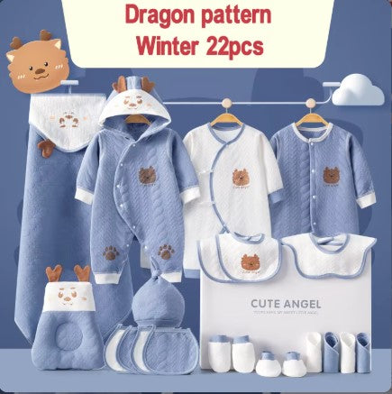 Dragon Winter Newborn Babies Gift Box Pure Cotton Clothing Sets Casual 22pcs 24pcs 26pcs (Copy)