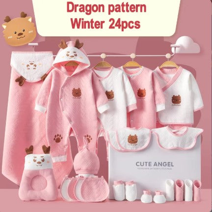 Dragon Winter Newborn Babies Gift Box Pure Cotton Clothing Sets Casual 22pcs 24pcs 26pcs (Copy)