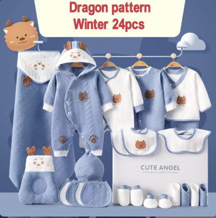 Dragon Winter Newborn Babies Gift Box Pure Cotton Clothing Sets Casual 22pcs 24pcs 26pcs (Copy)