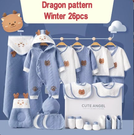 Dragon Winter Newborn Babies Gift Box Pure Cotton Clothing Sets Casual 22pcs 24pcs 26pcs (Copy)