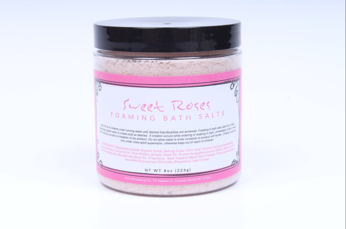 Sweet Rose Foaming Bath Salt (8 oz.)