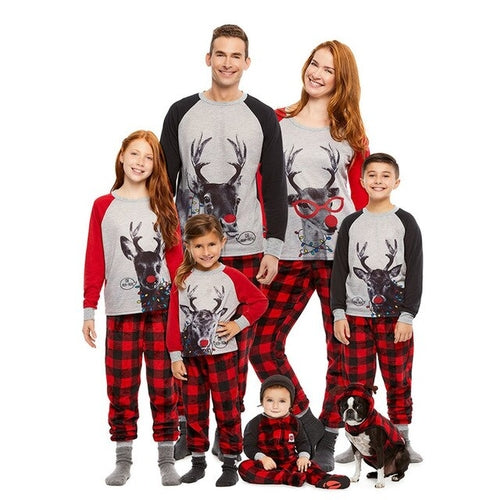 Family Matching Christmas Deer Pajamas Sets For