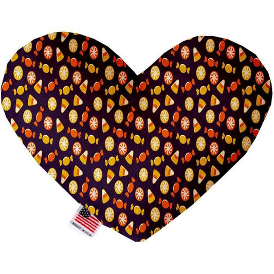 Halloween Candy Confetti 8 Inch Canvas Heart Dog Toy