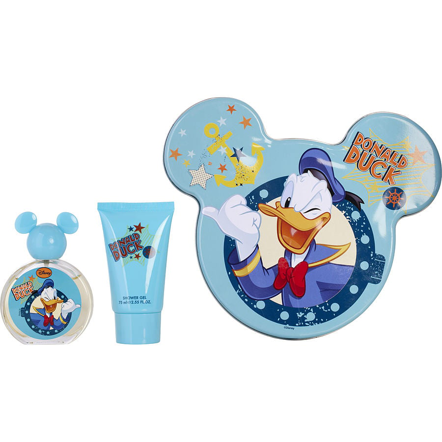 Donald Duck men Eau De Toilette Spray 1.7 oz & Shower Gel 2.5 oz In Keepsake Tin Box by Disney