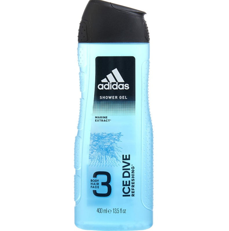 Adidas Ice Dive 3 Body, Hair & Face Shower Gel 13.5 oz