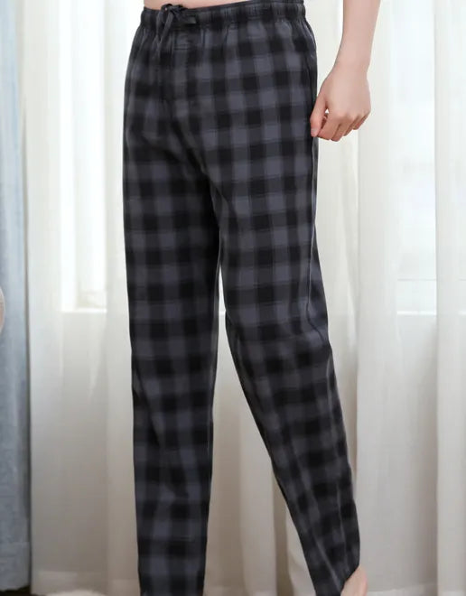 Men's thin pajamas cotton loose comfortable breathable air conditioning home pants