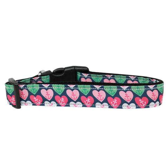 Anchor Candy Hearts Nylon Cat Collar