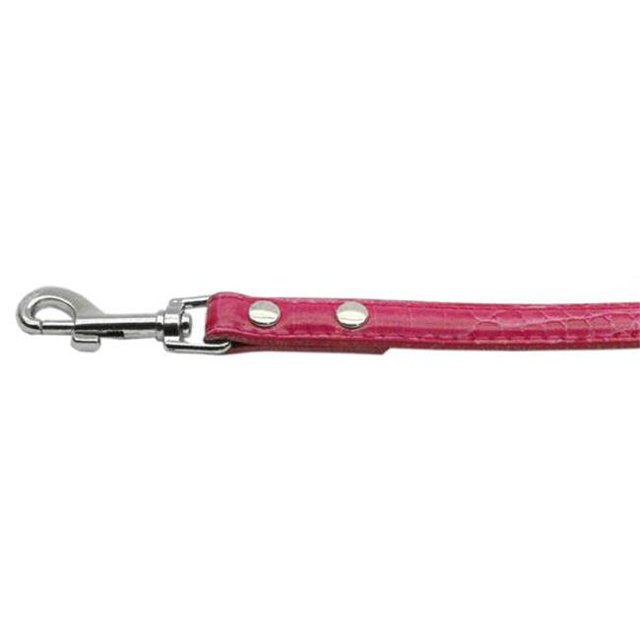 3/8" (10mm) Faux Croc Two Tier Collars Pink 1/2" Leash