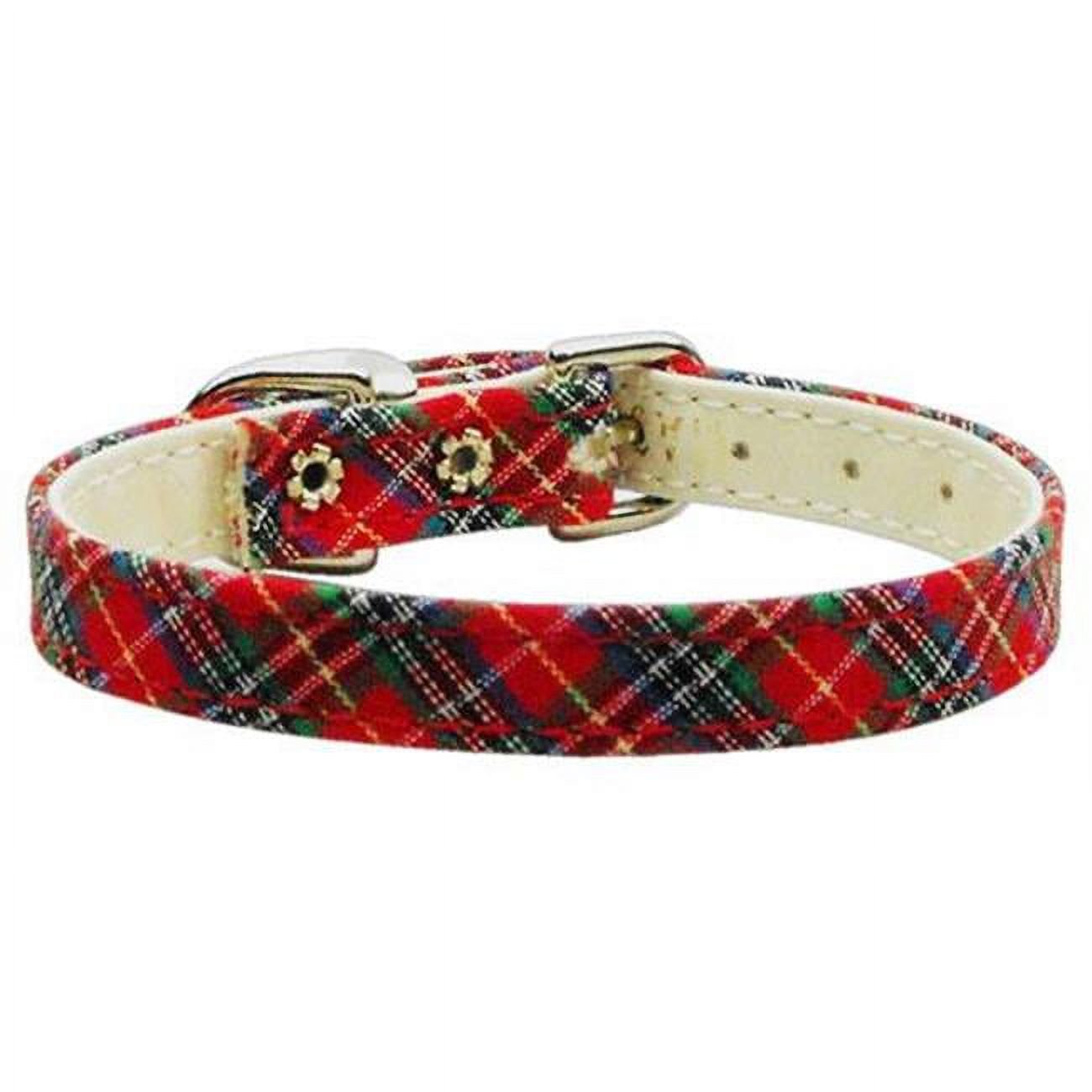 3/8" Plaid Plain Collars Red 8