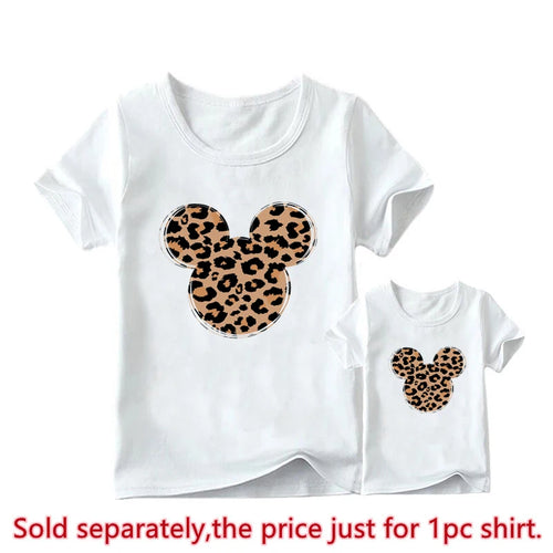 New Leopard Minnie Mouse Print Kawai Mother Kids Family Matching