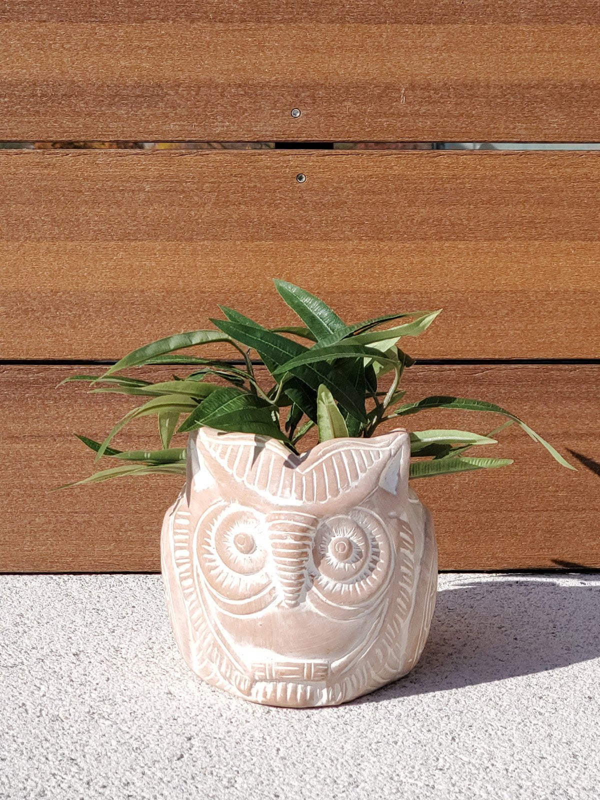 Terracotta Pot - Horned Owl