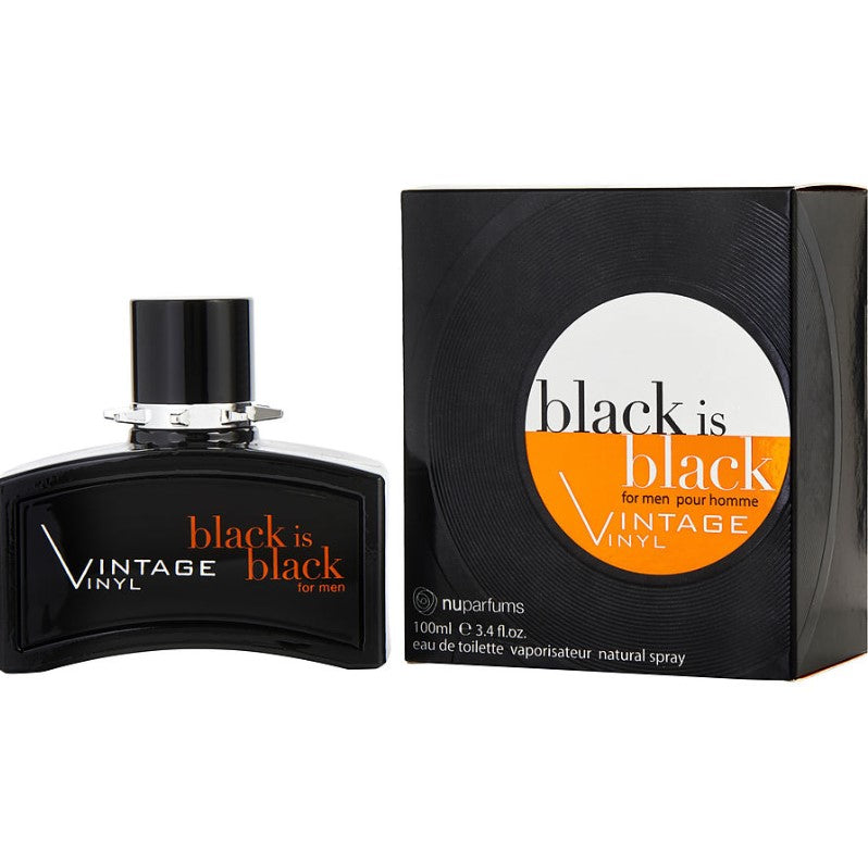 Black Is Black Vintage Vinyl men Eau De Toilette Spray 3.4 oz by Nuparfums