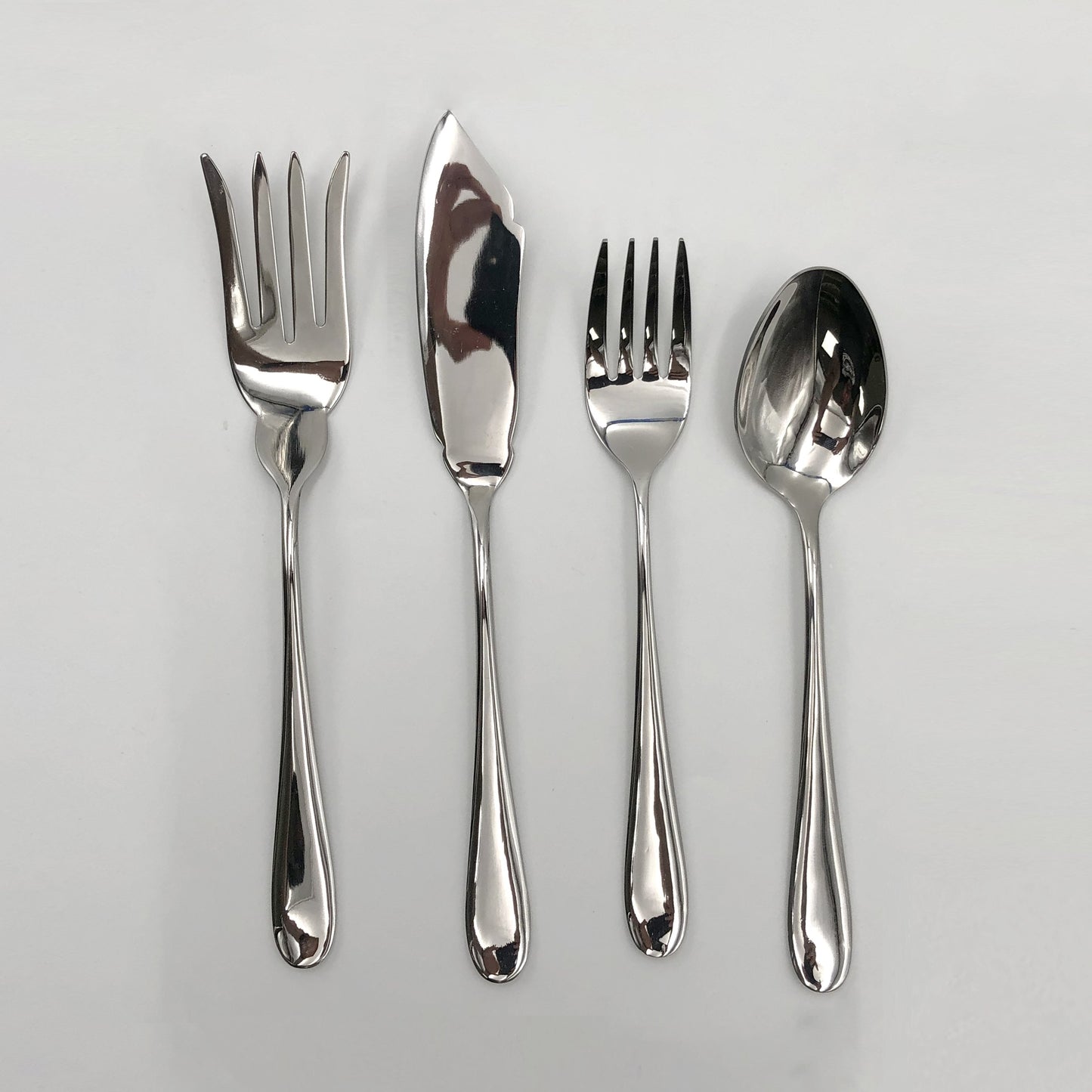 Stainless Steel Four (4) Piece Large Serving Set Great For